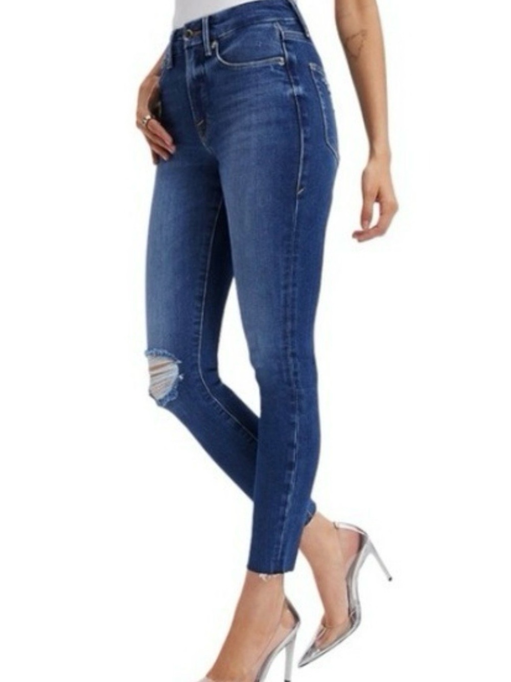 Good American Good
Legs High Rise Crop Raw Hem Jeans